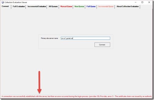 Collection Evaluation Viewer and Certificate Chain-Error Message Collection Evaluation Viewer and Certificate Chain-Error Message