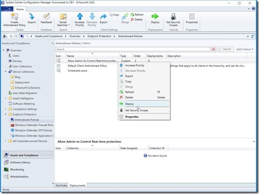 Anti-Malware Policy for Endpoint Protection - Deploy Anti-Malware Policy for Endpoint Protection - Deploy