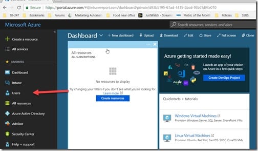 Intune Service Administrator - Users Blade Intune Service Administrator - Users Blade